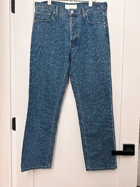 Mother Superior, The Tomcat Ankle, Sinister, Blue Leopard Print Jeans, Size 30